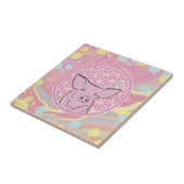 Schwein, Blume des Lebens, Rose, Mandala,Zen,Chakr Fliese (Seite)