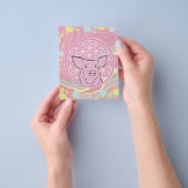 Schwein, Blume des Lebens, Rose, Mandala,Zen,Chakr Flyer (Gruppe)