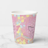 Schwein, Blume des Lebens, Rose, Mandala,Zen,Chakr Pappbecher (Rückseite)
