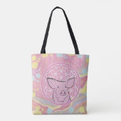Schwein, Blume des Lebens, Rose, Mandala,Zen,Chakr Tasche (Rückseite)
