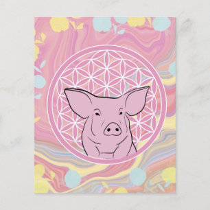 Schwein,Blume des Lebens, Rose, Mandala,Zen,Chakra Flyer