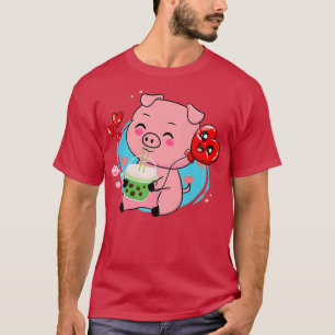 Schwein Boba Tee Bubble Tea Kawaii Anime Japanisch
