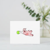 Schwein Bowling Bowlingkugel Postkarte (Stehend Vorderseite)
