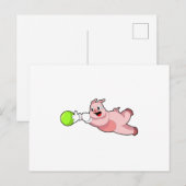 Schwein Bowling Bowlingkugel Postkarte (Vorne/Hinten)