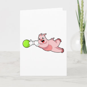Schwein Bowling Kugel Karte