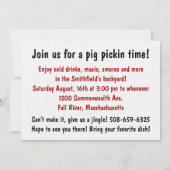 Schwein-Braten-Party Einladung (Rückseite)