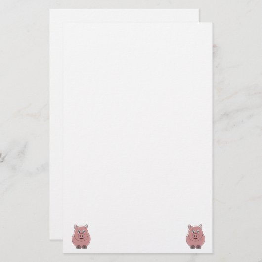 Schwein Briefpapier (Vorne/Hinten)