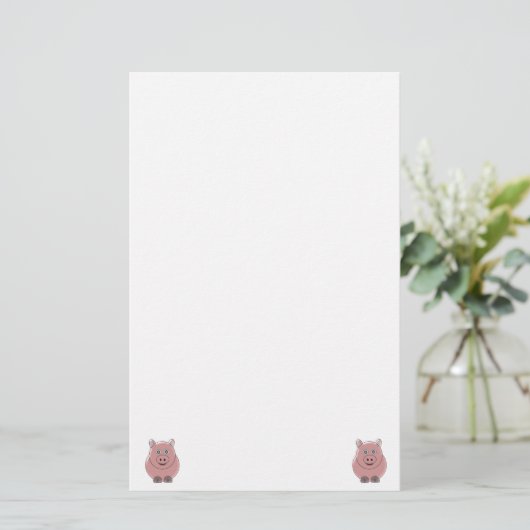 Schwein Briefpapier (Stehend Vorderseite)