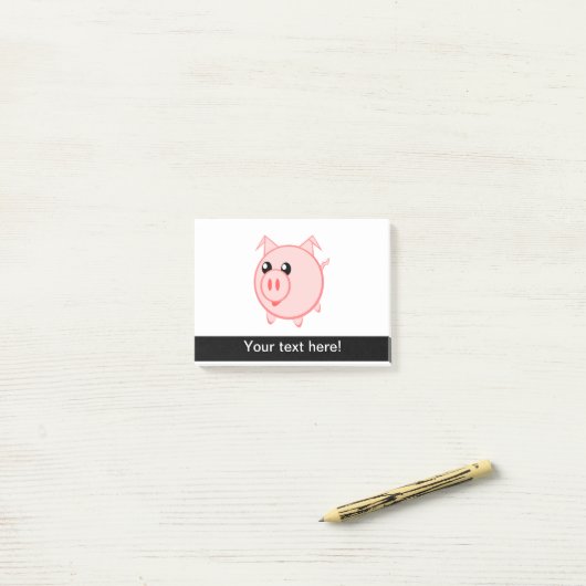 Schwein-Cartoon Post-it Klebezettel (Auf Schreibtisch)