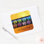 Schwein Chinesisches Neujahr 2019 Pop Gold Square  Quadratischer Aufkleber (Umschlag)