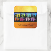 Schwein Chinesisches Neujahr 2019 Pop Gold Square  Quadratischer Aufkleber (Tasche)