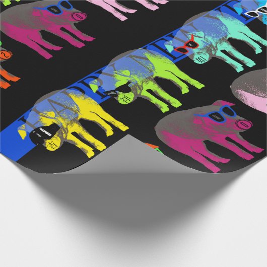 Schwein Chinesisches Neujahr 2019 Pop Wrapping Pap Geschenkpapier (Ecke)