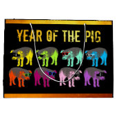 Schwein Chinesisches Neujahr Zodiac Birthday L Ges Große Geschenktüte (Rückseite)