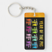 Schwein Chinesisches Neujahr Zodiac Geburtsname Sc Schlüsselanhänger (Vorderseite)