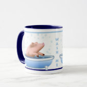 Schwein, das Bad nimmt Tasse (Vorderseite Links)
