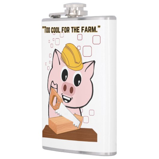 Schwein der Tischlerquote Flachmann (Links)