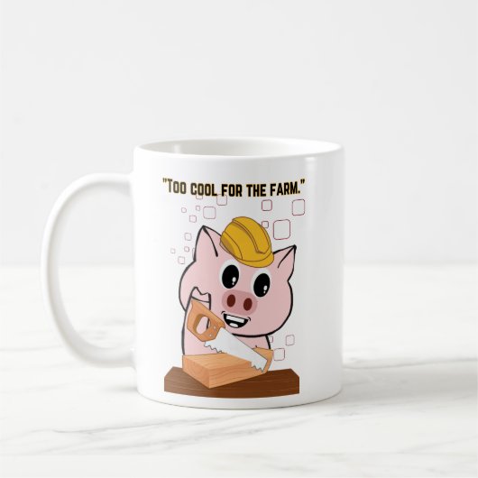 Schwein der Tischlerquote Kaffeetasse (Links)