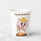 Schwein der Tischlerquote Pappbecher (Rückseite)