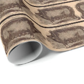 Schwein Druck Berkshire Sauen Nr. 1 aus dem 19. Ja Geschenkpapier (Rolleneckpunkt)