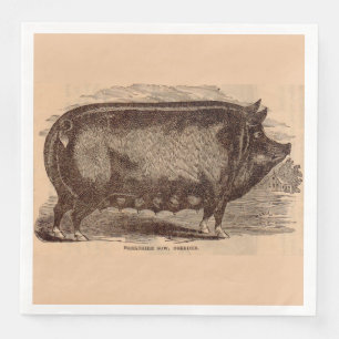 Schwein Druck Berkshire Sauen Nr. 1 aus dem 19. Ja Serviette