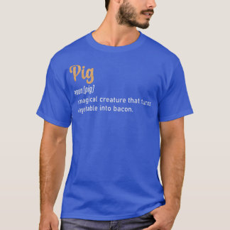Schwein eine magische Kreatur, die Gemüse in B ver T-Shirt