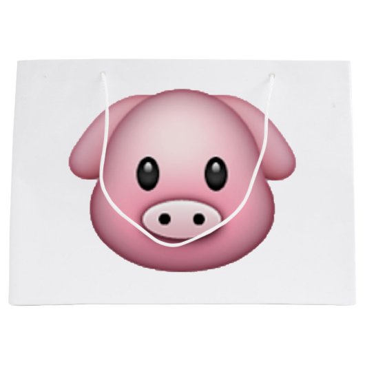 Schwein - Emoji Große Geschenktüte (Vorderseite)