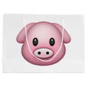 Schwein - Emoji Große Geschenktüte (Rückseite)
