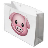Schwein - Emoji Große Geschenktüte (Rückseite Schrägansicht)