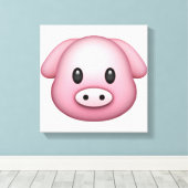 Schwein - Emoji Leinwanddruck (Insitu (Holzboden))