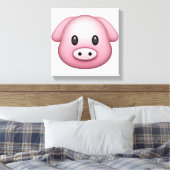 Schwein - Emoji Leinwanddruck (Insitu (Schlafzimmer))