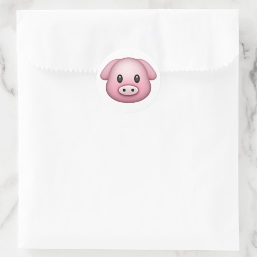 Schwein - Emoji Runder Aufkleber (Tasche)