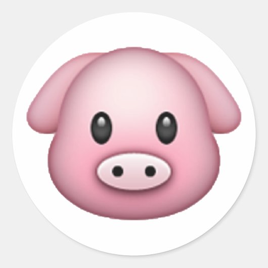 Schwein - Emoji Runder Aufkleber (Vorderseite)