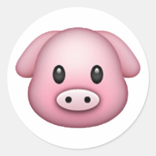 Schwein - Emoji Runder Aufkleber