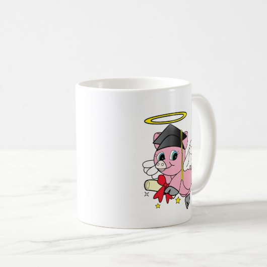 Schwein-Engels-Abschluss Kaffeetasse (VorderseiteRechts)