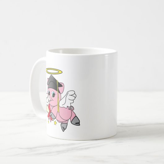 Schwein-Engels-Abschluss Kaffeetasse (Vorderseite Links)