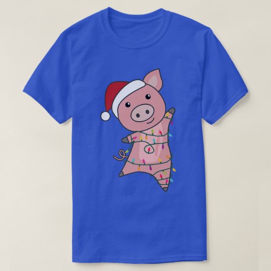 Schwein Frohe Weihnachtsbäume Niedliche Schweine T-Shirt (Design vorne)