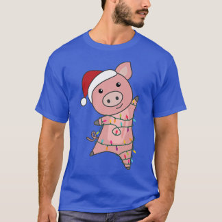Schwein Frohe Weihnachtsbäume Niedliche Schweine T-Shirt