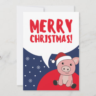 Schwein Frohe Weihnachtstiere Schweine Feiertagskarte