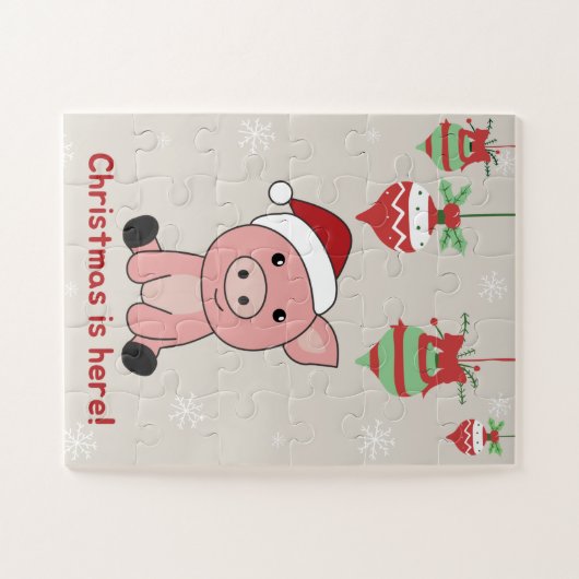 Schwein Frohe Weihnachtstiere Schweine Jigsaw Puzz Puzzle (Horizontal)