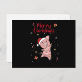 Schwein Frohe Weihnachtstiere Schweine Postkarte (Vorne/Hinten)