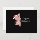 Schwein Frohe Weihnachtstiere Schweine Postkarte (Vorne/Hinten)