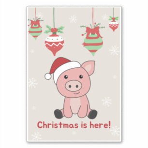 Schwein Frohe Weihnachtstiere Schweine Sticker