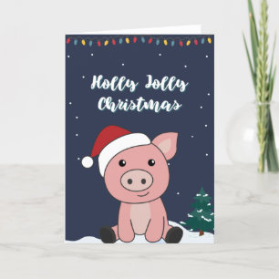 Schwein Frohe Weihnachtstiere Schweine Weihnachtsk Feiertagskarte