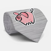 Schwein; Gebürsteter Metallblick Krawatte (Gerollt)