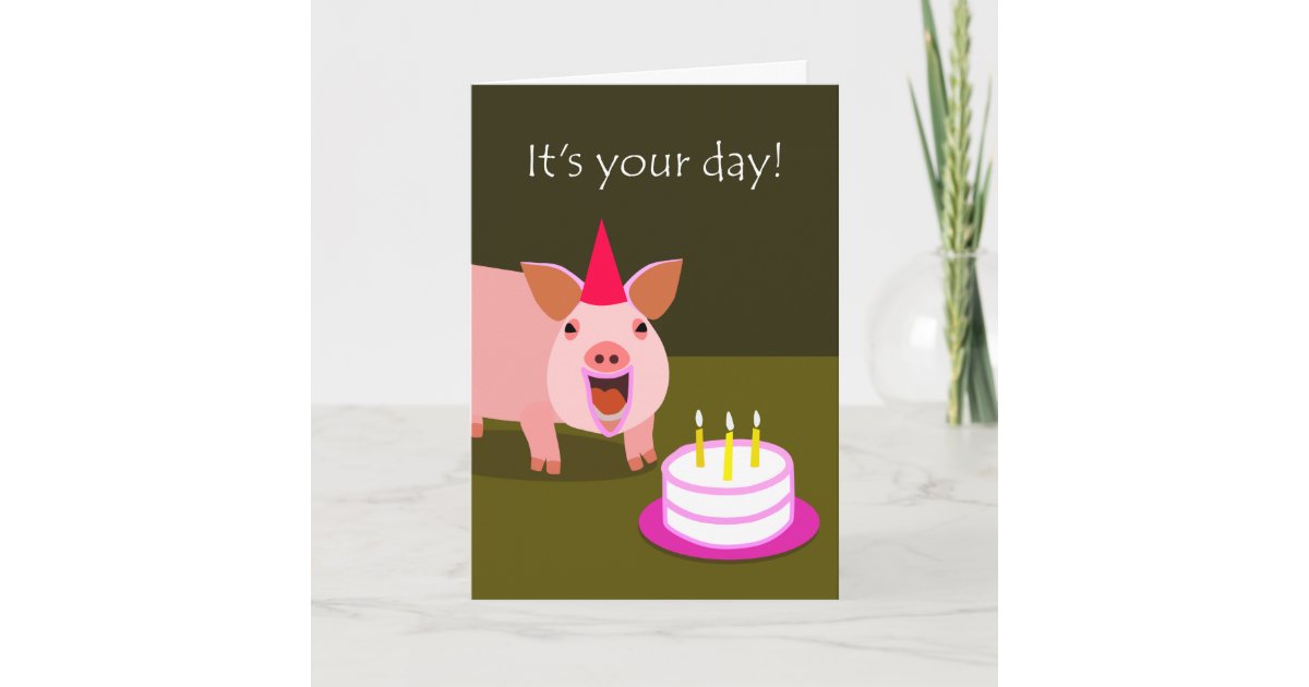 SchweinGeburtstagsKarte Karte Zazzle.de