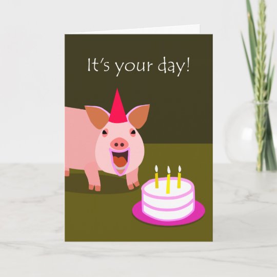 SchweinGeburtstagsKarte Karte Zazzle.de