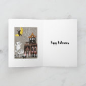 Schwein-Geist-Spuk Haus-Halloween-KARTE Karte (Innenseite)