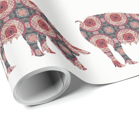 Schwein Geschenkpapier (Rolleneckpunkt)