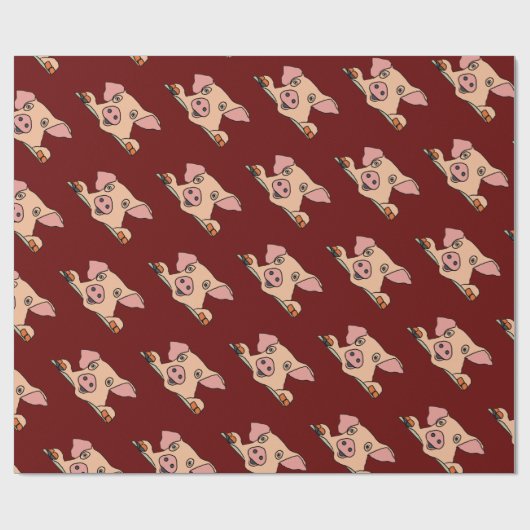 Schwein Geschenkpapier (Flach)