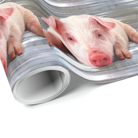Schwein Geschenkpapier (Rolleneckpunkt)